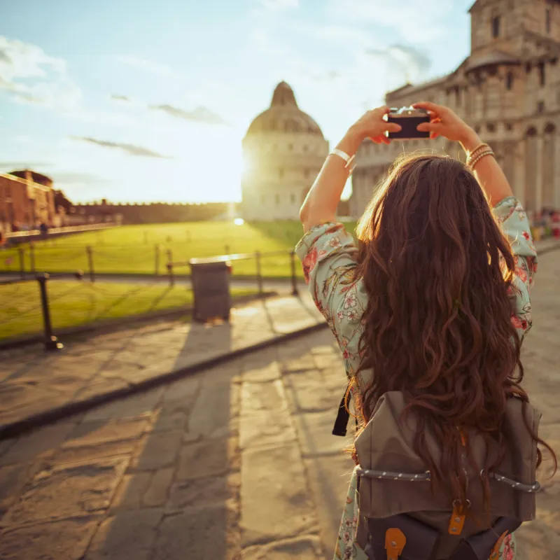 Female tourist taking a picture