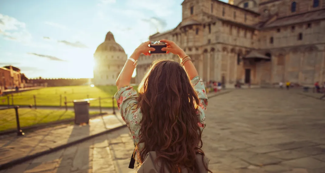 Female tourist taking a picture