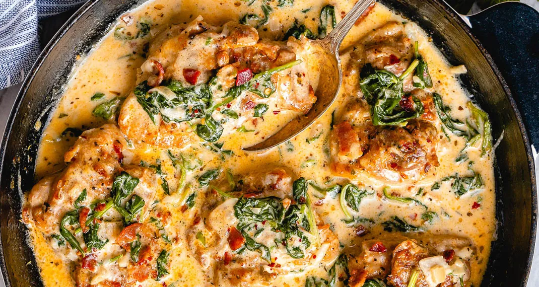Delicious chicken with a creamy garlic butter sauce