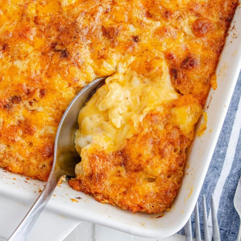 Mac and cheese while eating image